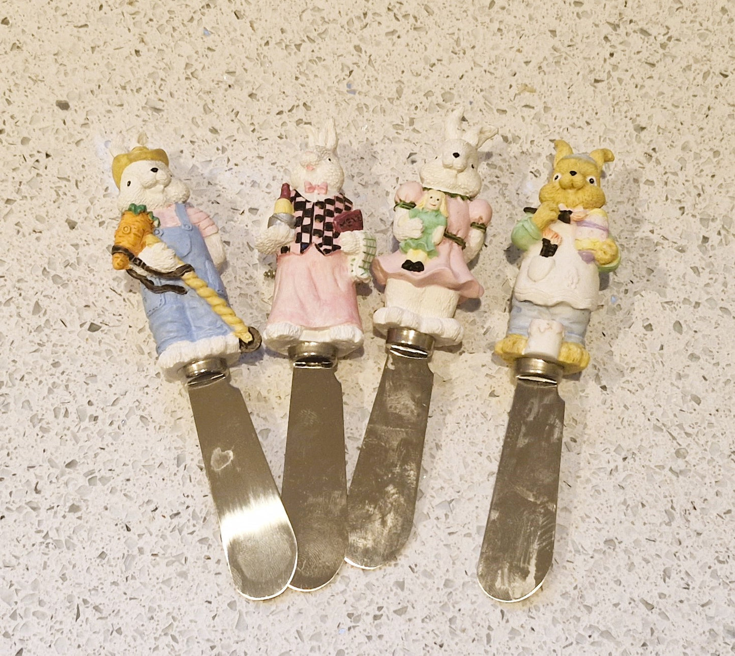 Vintage Easter Bunny Butter spreaders, Rabbit Butter Spreaders, Boston warehouse