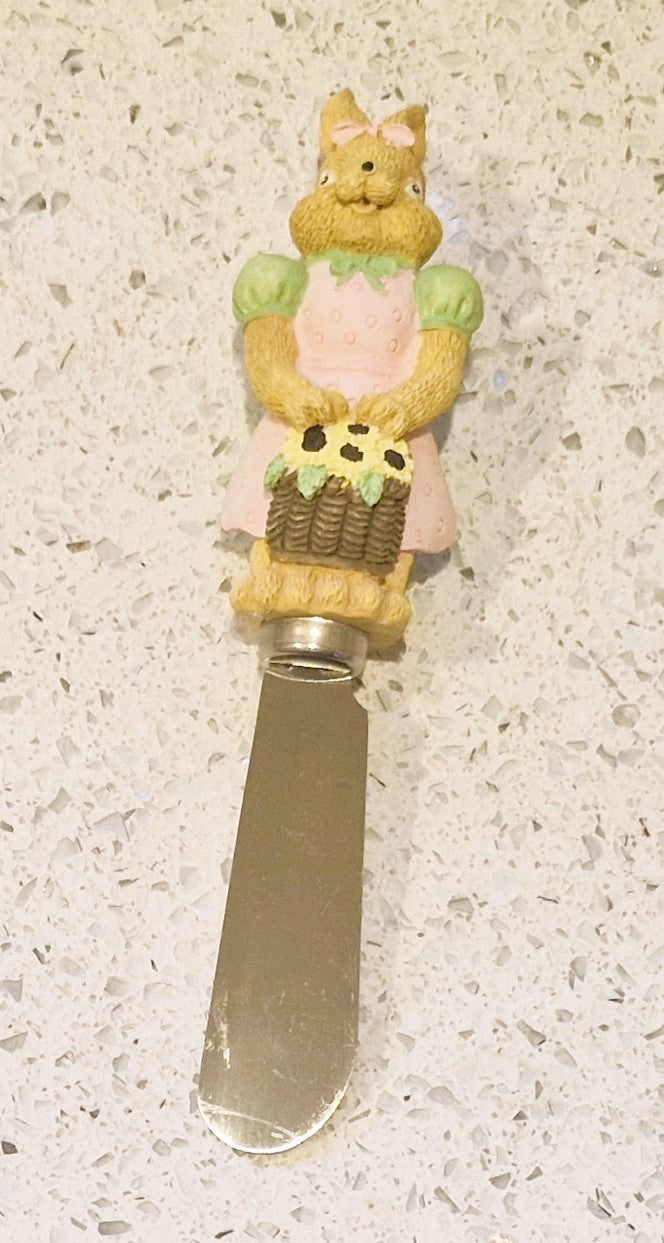 Vintage Easter Bunny Butter Spreaders, Waiter butter spreaders, Rabbit Butter Spreaders, Boston Warehouse, Butter spreaders