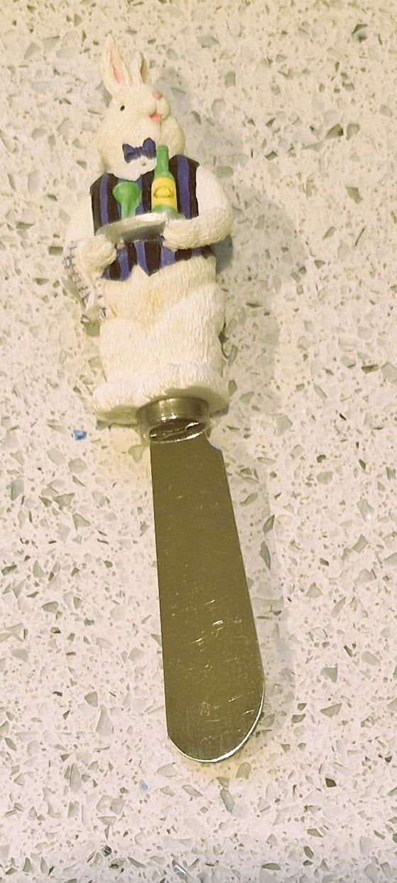 Vintage Easter Bunny Butter Spreaders, Waiter butter spreaders, Rabbit Butter Spreaders, Boston Warehouse, Butter spreaders