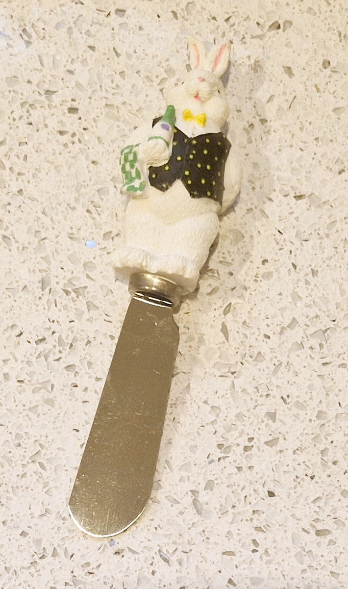 Vintage Easter Bunny Butter Spreaders, Waiter butter spreaders, Rabbit Butter Spreaders, Boston Warehouse, Butter spreaders