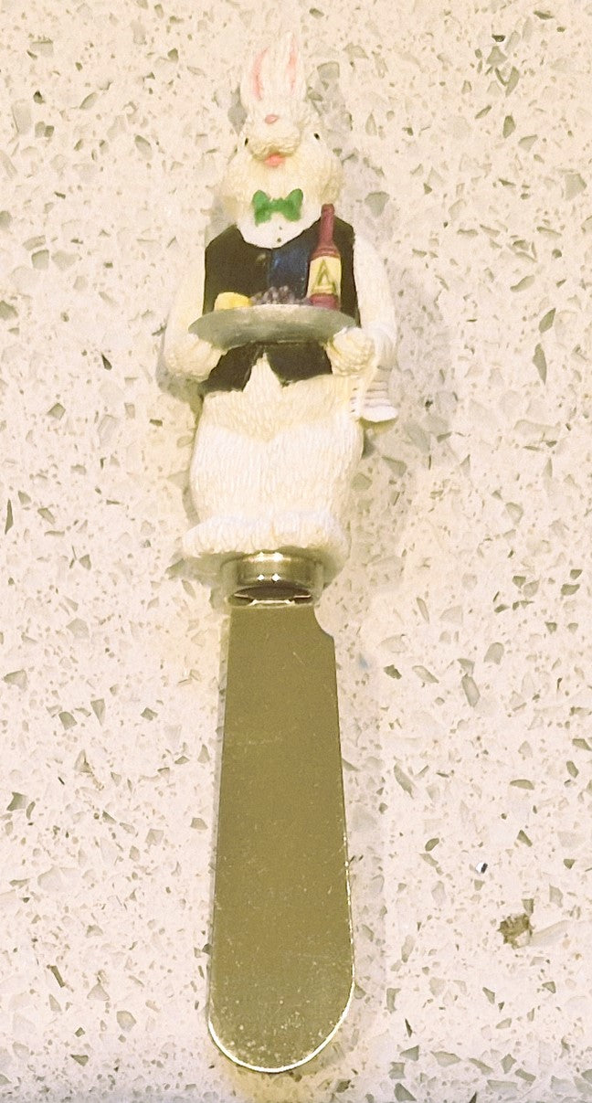 Vintage Easter Bunny Butter Spreaders, Waiter butter spreaders, Rabbit Butter Spreaders, Boston Warehouse, Butter spreaders