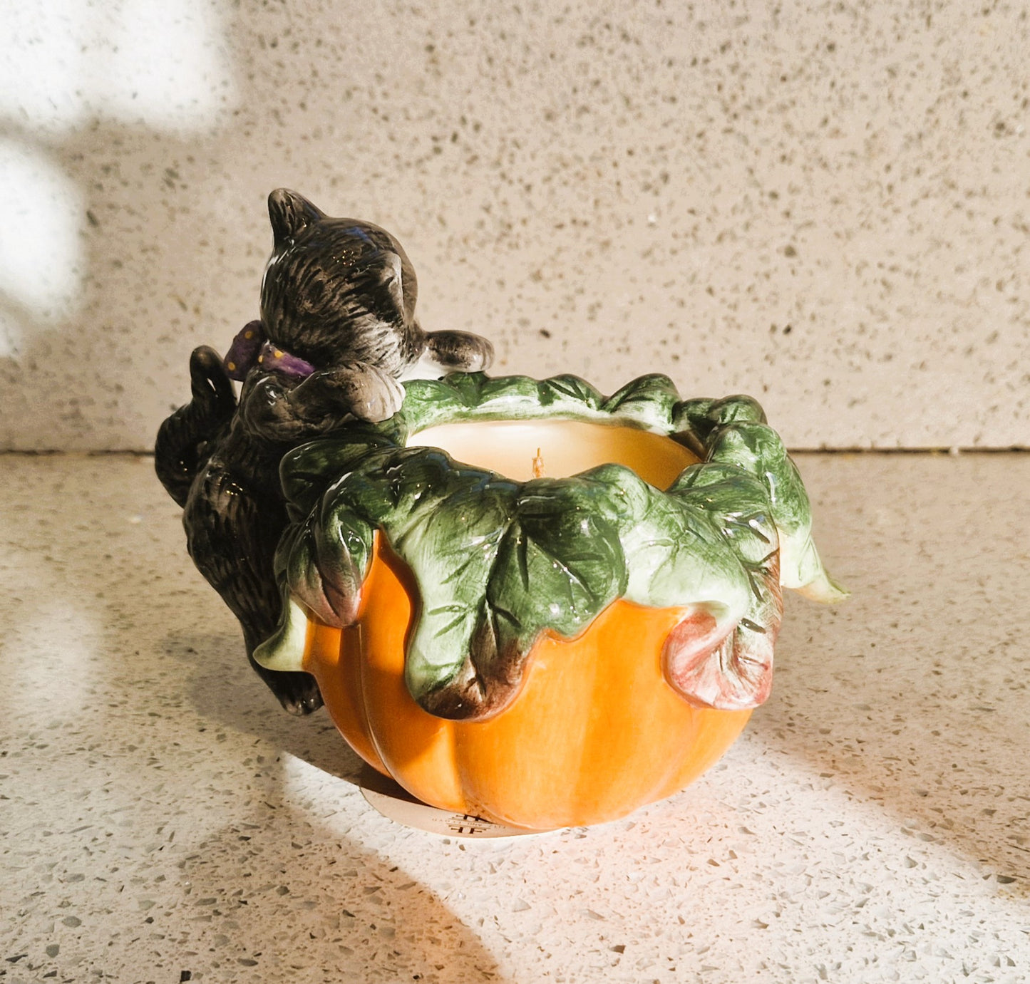 Fitz and Floyd Halloween Candle, Fitz and Floyd Cat, Fitz and Floyd Pumpkin, Vintage Fitz and Floyd 