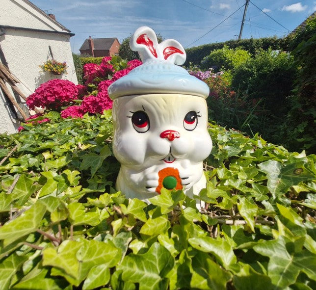 Cute Bunny Cookie Jar, Kitsch, Cute, Quirky, Rabbit, Bunny, Cookie Jar