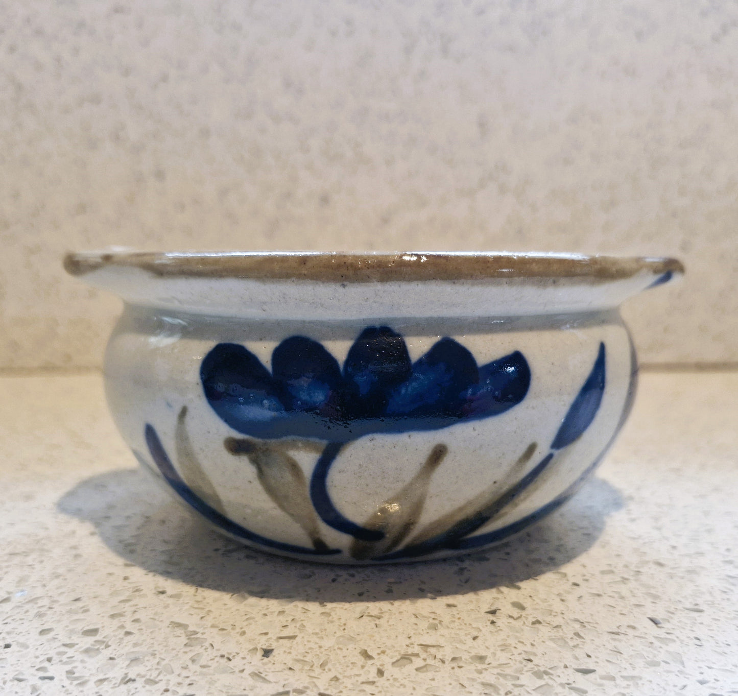 Vintage, Salt Glaze Bowl, Small Salt Glaze Bowl, Blue, Pottery, Vintage Pottery Bowl, Organic design, Porridge bowl,
