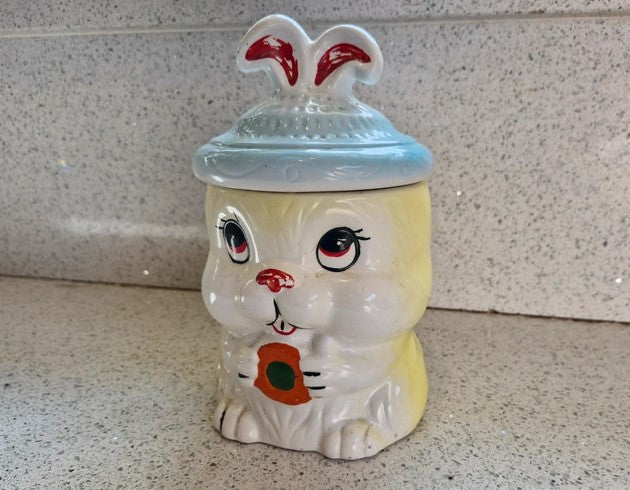 Cute Bunny Cookie Jar, Kitsch, Cute, Quirky, Rabbit, Bunny, Cookie Jar