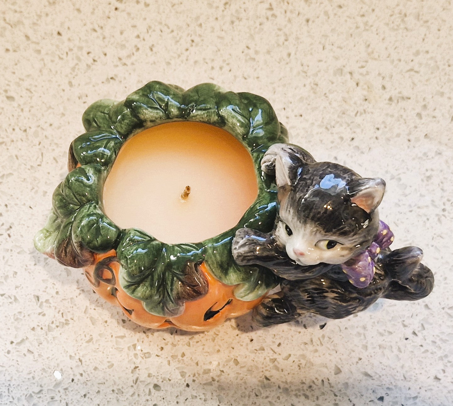 Fitz and Floyd Halloween Candle, Fitz and Floyd Cat, Fitz and Floyd Pumpkin, Vintage Fitz and Floyd 