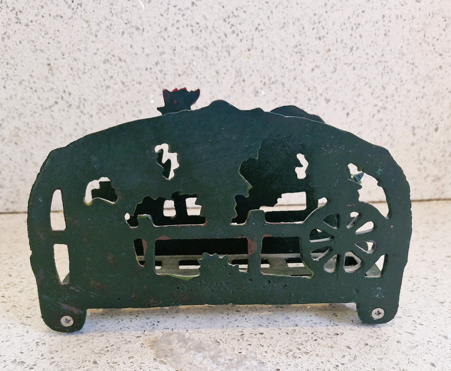 Cockerel Napkin Holder, Cast Iron, Rooster Napkin Holder, Letter Rack, Farmhouse Kitchen, Chicken, Rooster, Napkin Dispenser, Vintage