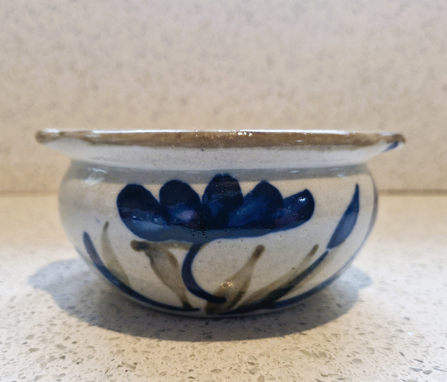 Vintage, Salt Glaze Bowl, Small Salt Glaze Bowl, Blue, Pottery, Vintage Pottery Bowl, Organic design, Porridge bowl,