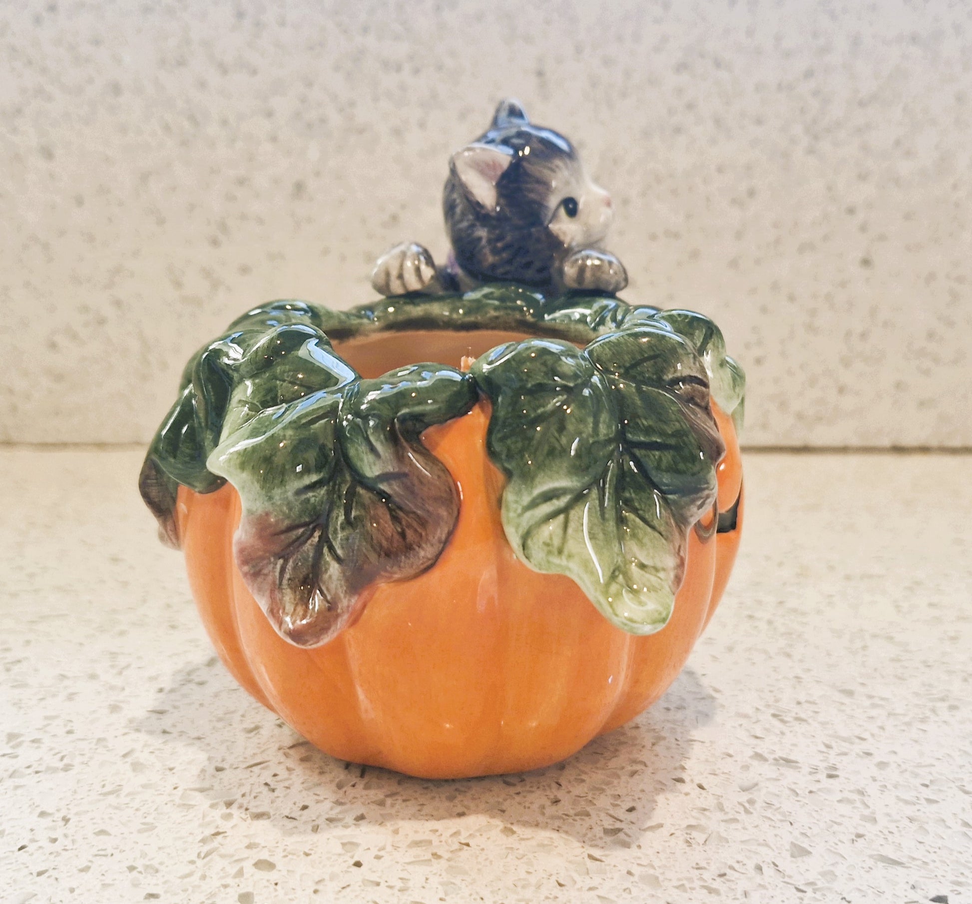 Fitz and Floyd Halloween Candle, Fitz and Floyd Cat, Fitz and Floyd Pumpkin, Vintage Fitz and Floyd 