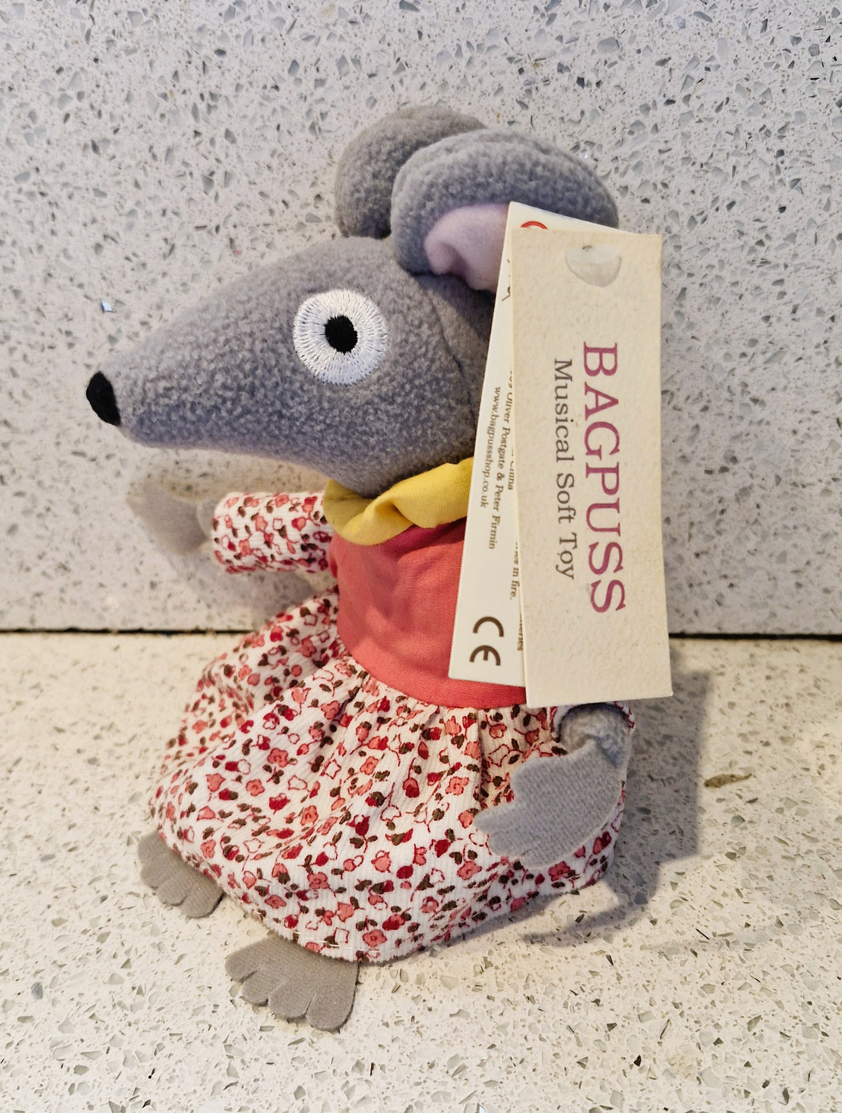Bagpuss, Lizzie Mouse, Plush Toy, Singing, Sticky with Oranage Squash', RARE - Working, Immaculate