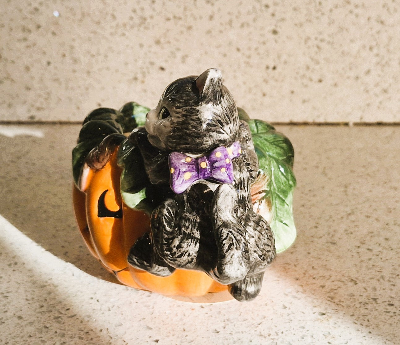 Fitz and Floyd Halloween Candle, Fitz and Floyd Cat, Fitz and Floyd Pumpkin, Vintage Fitz and Floyd 