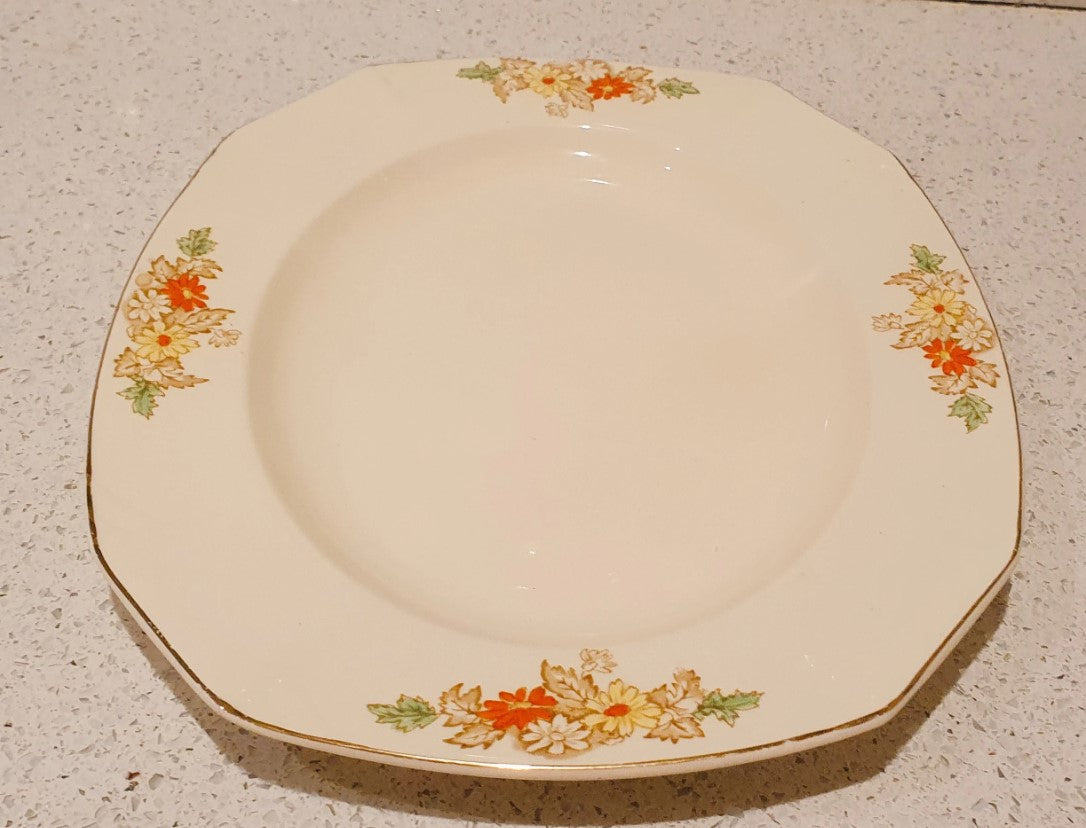 ALFRED MEAKIN, Marigold, Bone China, platter, 11 inches, serving plate, platter, sandwich plate, floral Astoria orange flower
