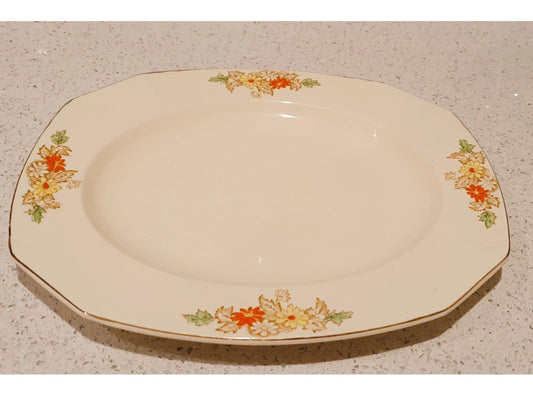 ALFRED MEAKIN, Marigold, Bone China, platter, 11 inches, serving plate, platter, sandwich plate, floral Astoria orange flower