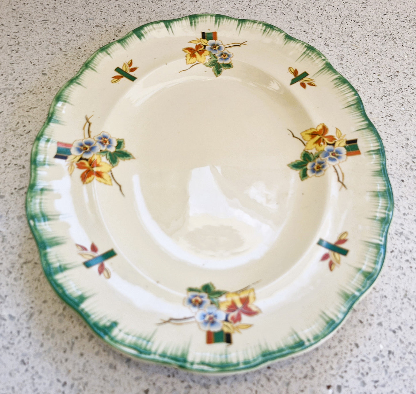 Alfred Clough Plates, Clough Plates, Made in England, Art Deco Hand Painted Plates, Longton, England 