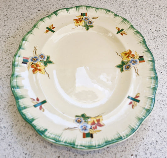 Alfred Clough Plates, Clough Plates, Made in England, Art Deco Hand Painted Plates, Longton, England 