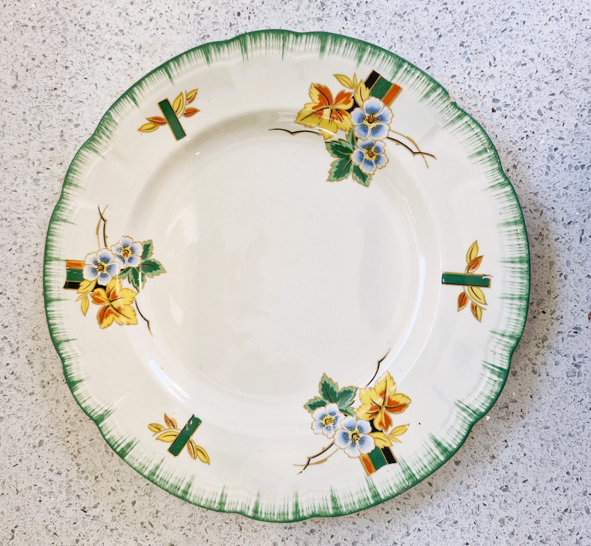 Alfred Meakin, Plates, Clough Plates, Alfred Clough, Made in England, Art Deco Hand Painted Plates, Longton, England 