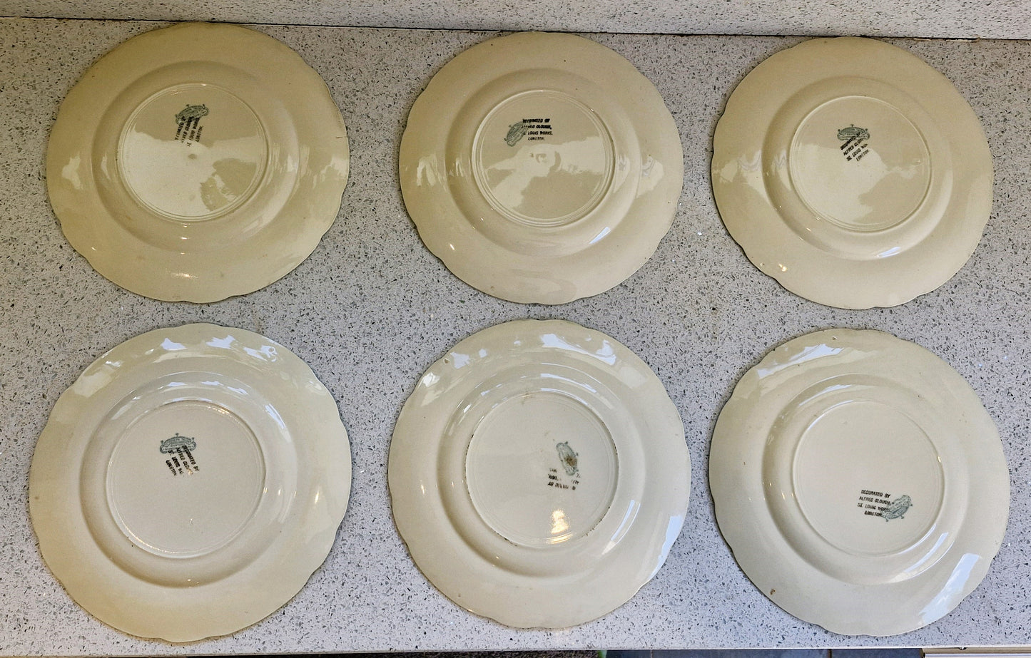 Alfred Meakin, Plates, Clough Plates, Alfred Clough, Made in England, Art Deco Hand Painted Plates, Longton, England 