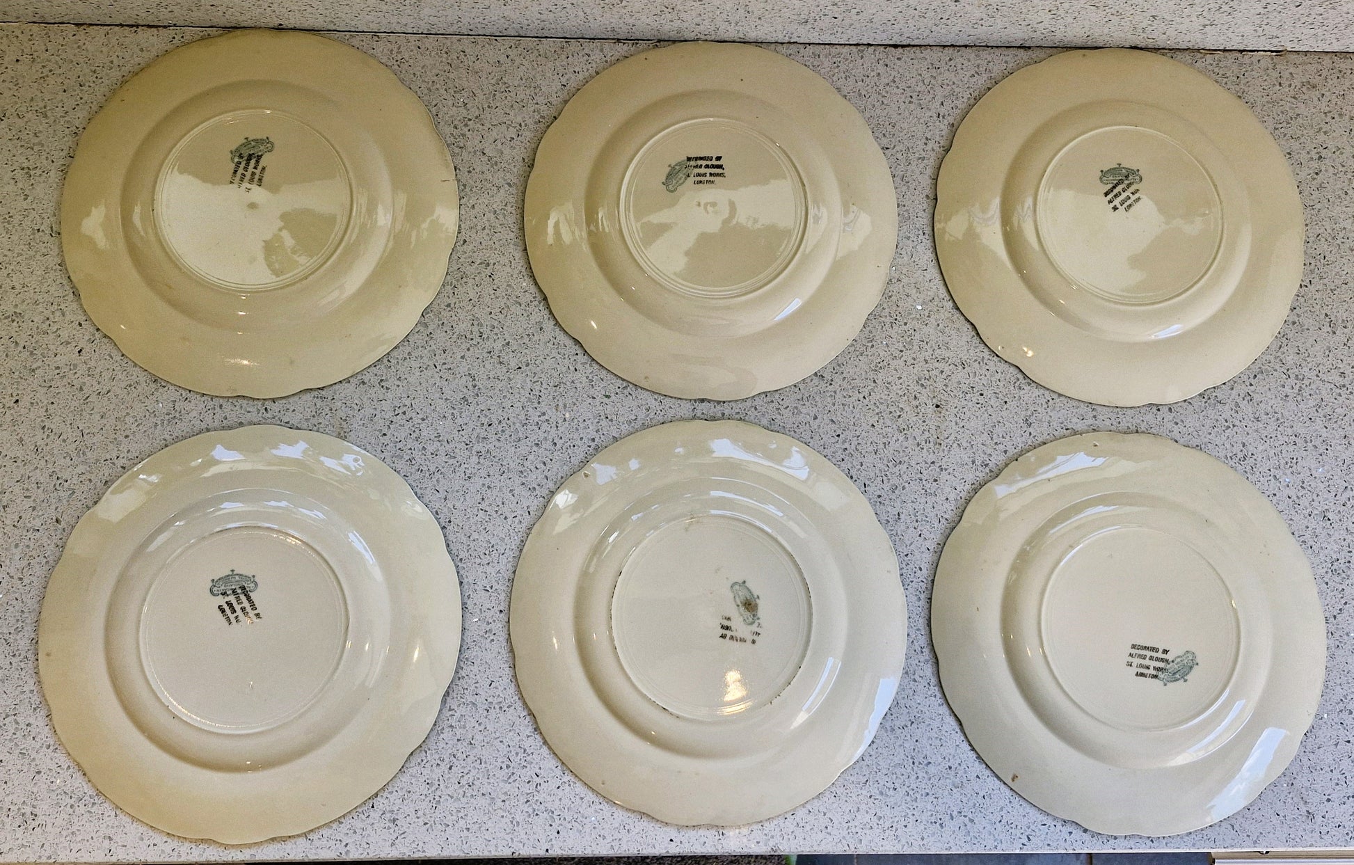 Alfred Meakin, Plates, Clough Plates, Alfred Clough, Made in England, Art Deco Hand Painted Plates, Longton, England 