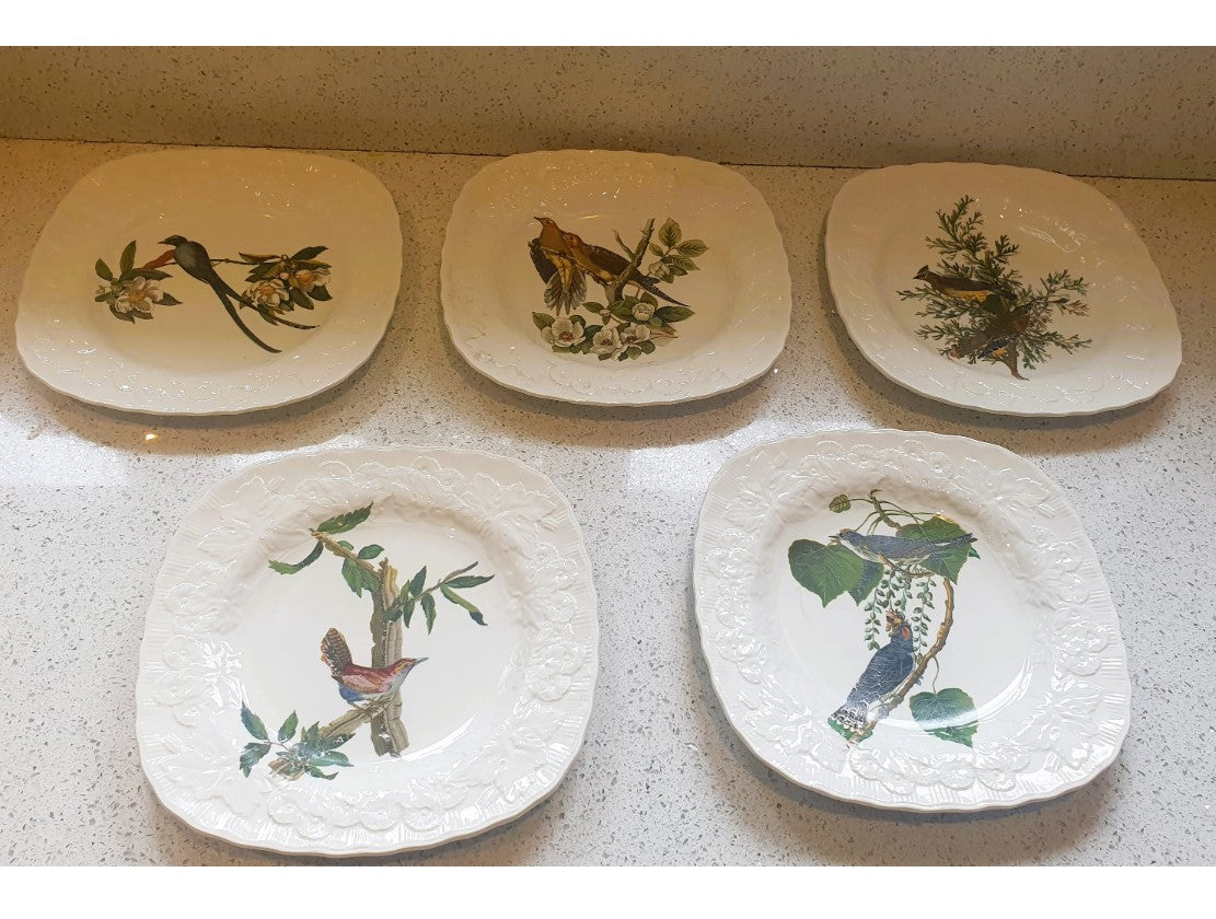 Alfred Meakin Porcelain Plates, Audubon's BIRD of AMERICA Series, Cedar Bird, Made in England