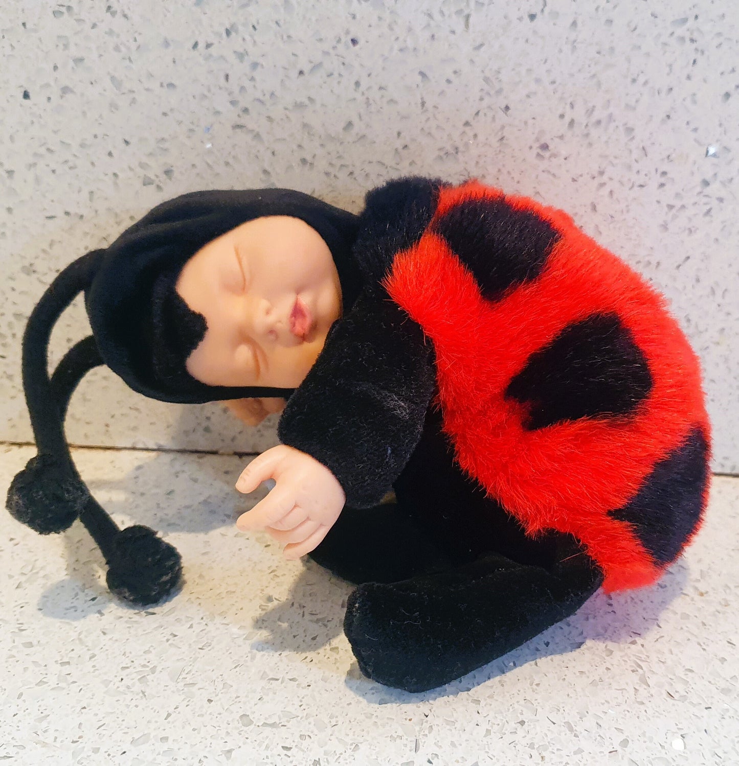 Anne Geddes, Ladybird, Ladybug, Geddes Ladybird, geddes Lady Bug, Geddes, Collectible, Baby beanie, plush, Sleeping
