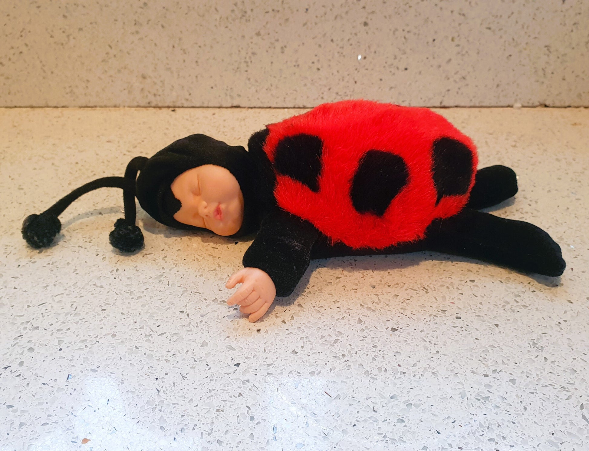 Anne Geddes, Ladybird, Ladybug, Geddes Ladybird, geddes Lady Bug, Geddes, Collectible, Baby beanie, plush, Sleeping