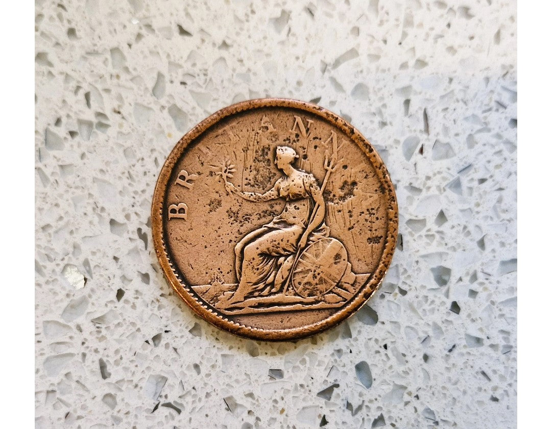 Antique, British Coin, 1806, GEORGE III, One Penny, Copper Penny, RARE, Collectable Coins, British Antique Coins