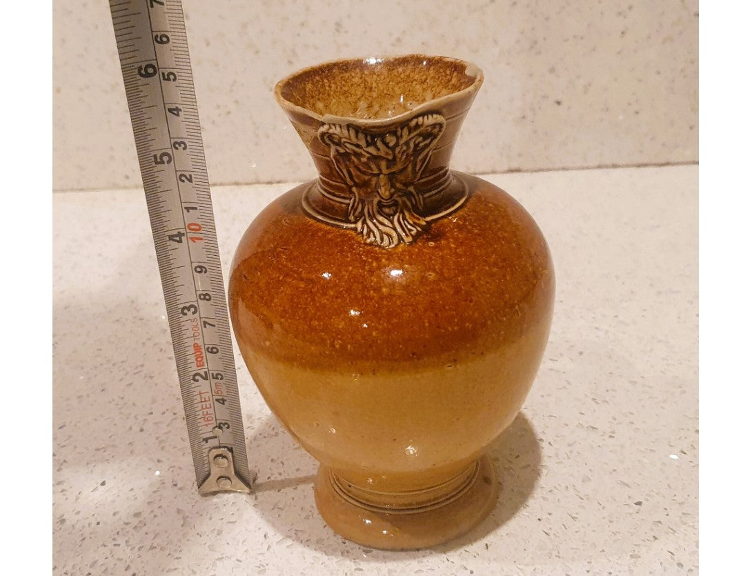 Antique, Early, Doulton Lambeth Stoneware, Salt Glaze, Small Jug, Harvest, Mead Jug, circa 1860, Makers Mark