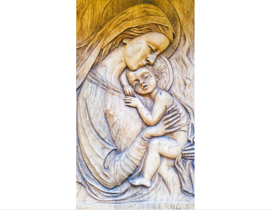 Antique, Relief of  the Virgin Mary, Vintage Italian Catholic Art, Vintage Religious Art, Villa Luigi, Butagna