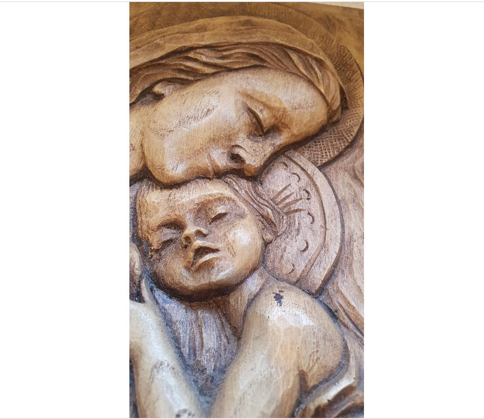 Antique, Relief of  the Virgin Mary, Vintage Italian Catholic Art, Vintage Religious Art, Villa Luigi, Butagna