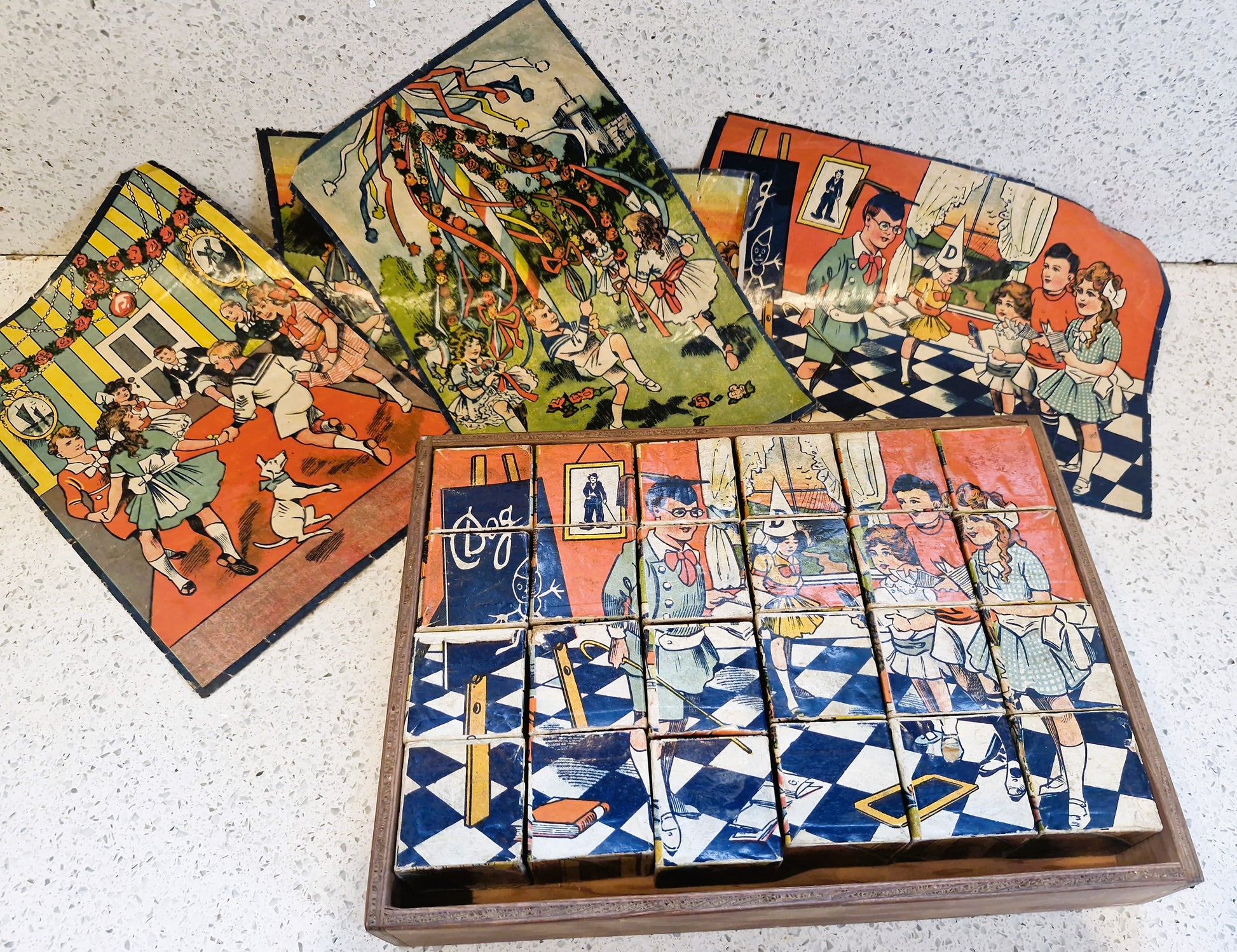 Vintage childrens Blocks, Jigsaw