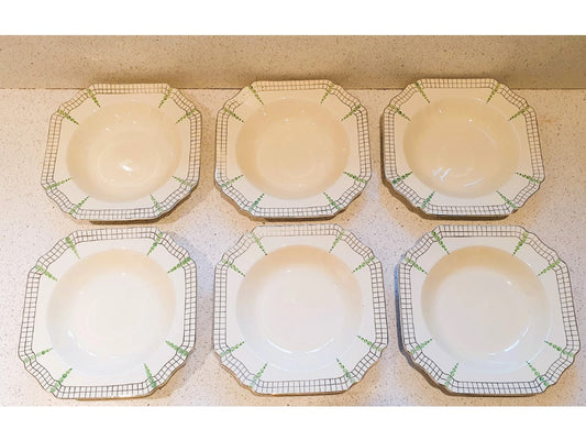 Art Deco Bowls, Green Spot, Hand Painted, Konny Kraft, Bowl Plates, Green spot, English Art Deco fine China
