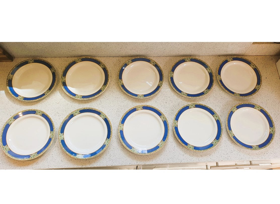 Art Deco Dinner Service, W H Grindley, Salad Plates, 9 Inch, GOODWOOD Pattern, Circa 1930's