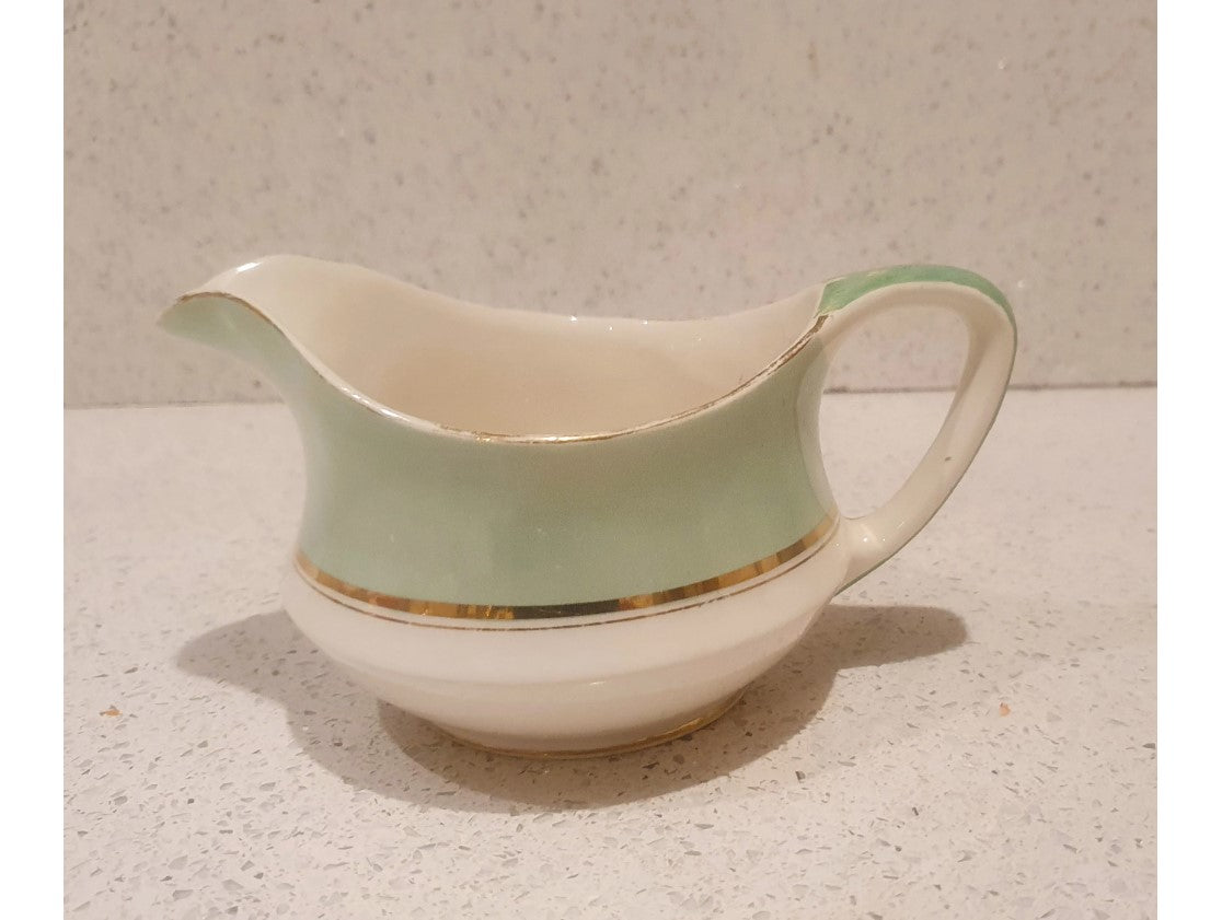 Art Deco Jug, Gravy Boat, Art Deco Dinner Service, Palissy, Royal Worcester Dinner Service,  Green and Cream, Art Deco 1930s