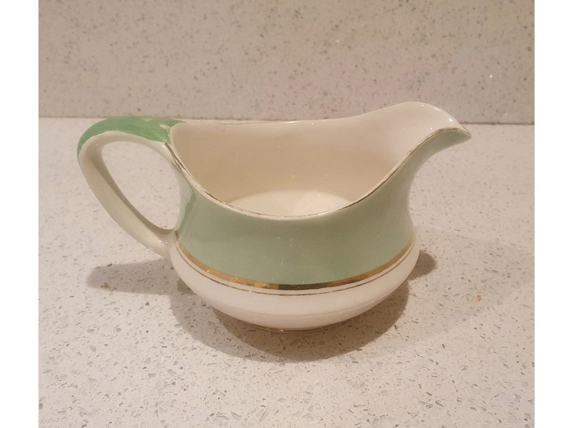 Art Deco Jug, Gravy Boat, Art Deco Dinner Service, Palissy, Royal Worcester Dinner Service,  Green and Cream, Art Deco 1930s