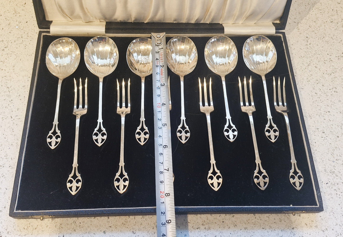 Art Deco Spoons, Scalloped Edge, Silver 