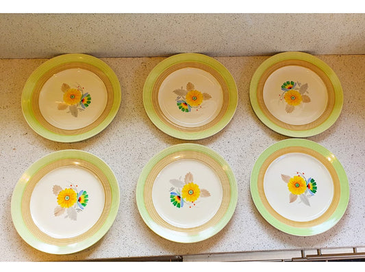Art Deco, Tams Ware, Dinner Plates, 10 inch, 1930's, Original, English Earthenware