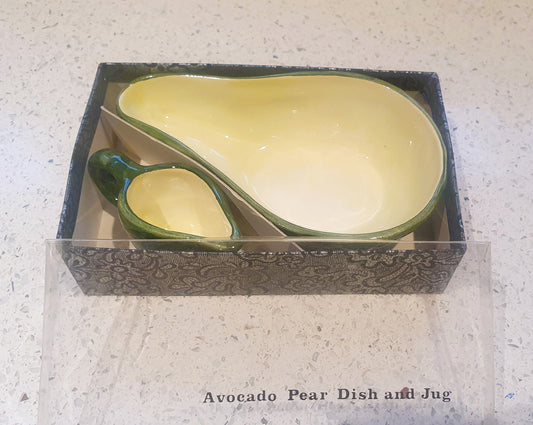 Avocado Dish, Avocado Jug, Toni Raymond, Vintage, 70s, Dip Bowl, Guacamole, Tapas, Original Packaging, Immaculate, as New. Kitsch, Quirky