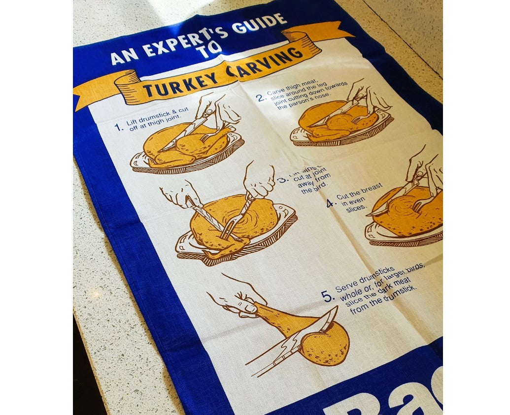 Bacofoil Tea Towel, How to Cook a Turkey, NEW, Vintage Stock,
