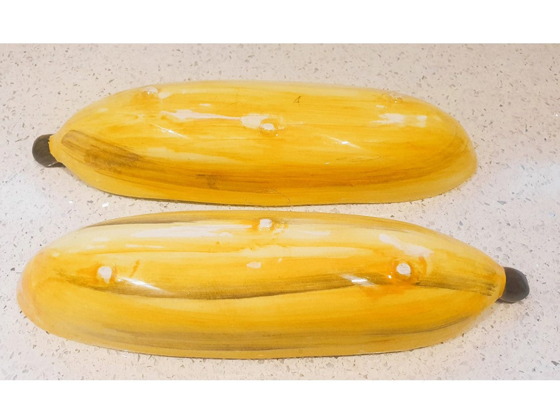 Banana Split Dishes, Banana Shaped, Raymond Pottery, Toni Raymond,Mid century ceramics 