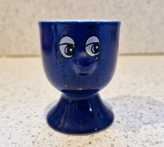 Blue Funny Face Egg Cup 