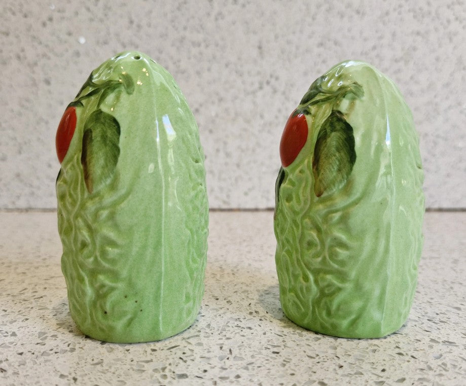 Carltonware, Vintage, Quirky, ceramic, Salt and Pepper Pots, Lettuce and Tomato Salt and Pepper Pot, Carlton Ware