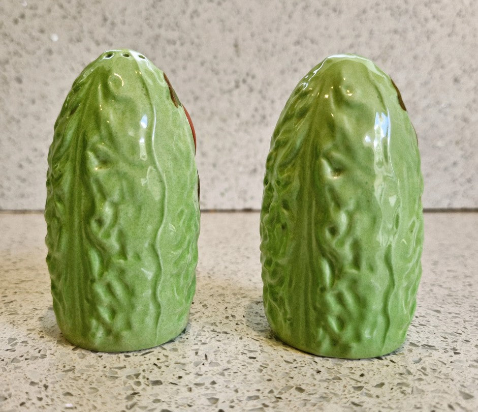 Carltonware, Vintage, Quirky, ceramic, Salt and Pepper Pots, Lettuce and Tomato Salt and Pepper Pot, Carlton Ware