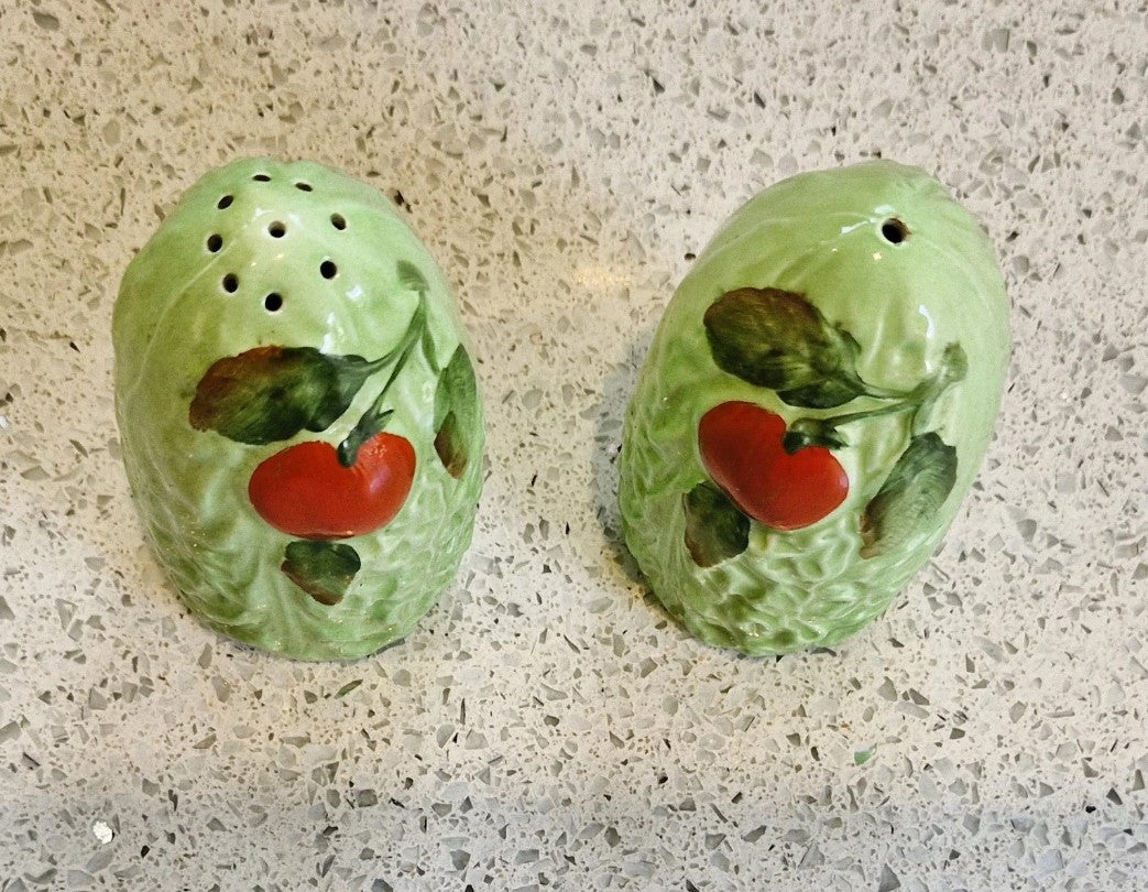 Carltonware, Vintage, Quirky, ceramic, Salt and Pepper Pots, Lettuce and Tomato Salt and Pepper Pot, Carlton Ware