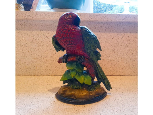 Cast Iron Parrot Door Stop, Large Cast Iron Door Stop, Parrot, Door Stop, Vintage 