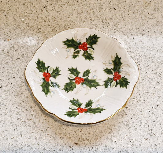 Christmas Fine China, Fine Bone china, Trinket Dish, Small Plate, Royal Grafton, Noel, trinket Dish