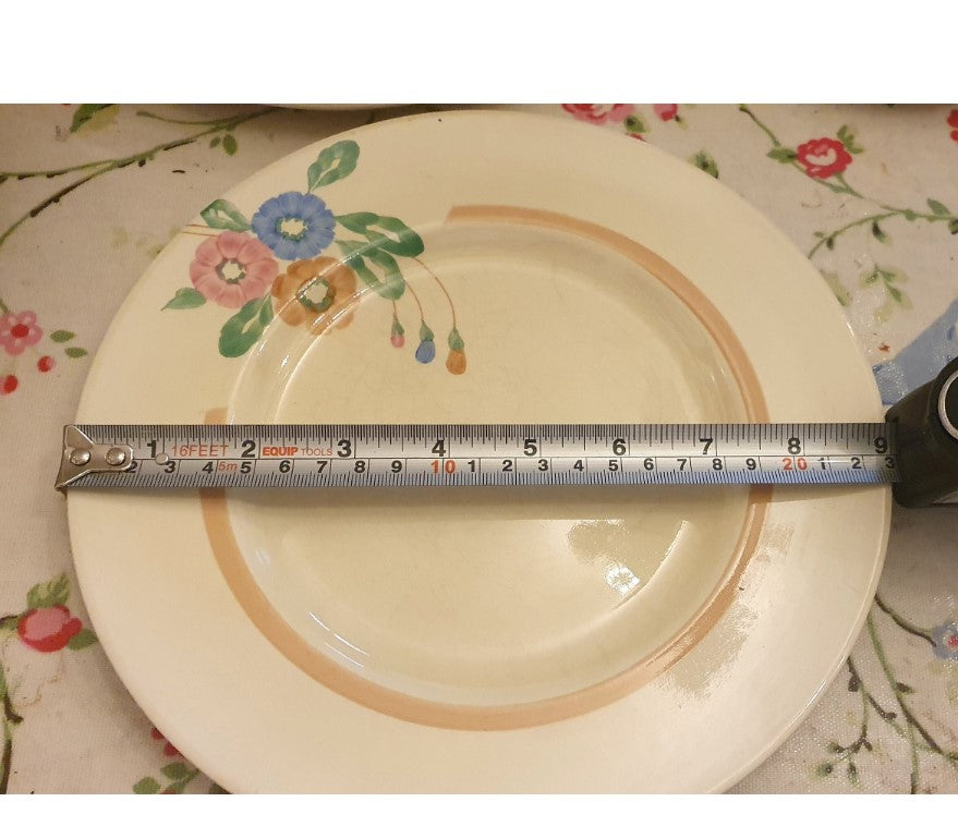 Clarice Cliff, Nosegay, 9 inch, Dinner Plate, Art Deco, 1930s, 1940s, Signed, Original - Very Good Condition