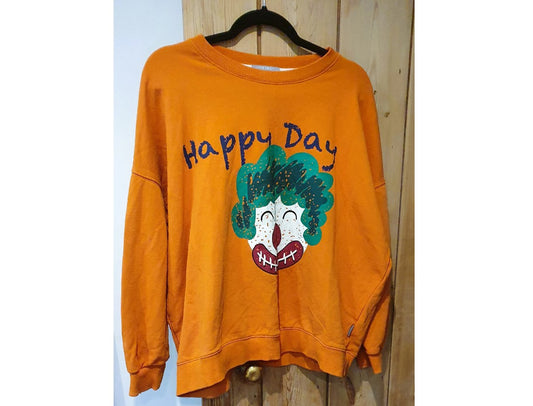 Clown Sweatshirt, Happy days Clown Sweatshirt, Pre Loved Sweatshirt, Vintage Sweatshirts, Clown image sweatshirt, Large
