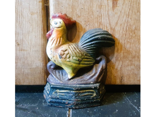 Cockerel, Rooster Shaped Cast iron Door Stop,  Cockerel Shaped cast Iron Door Jam, Cockerel Door Stop