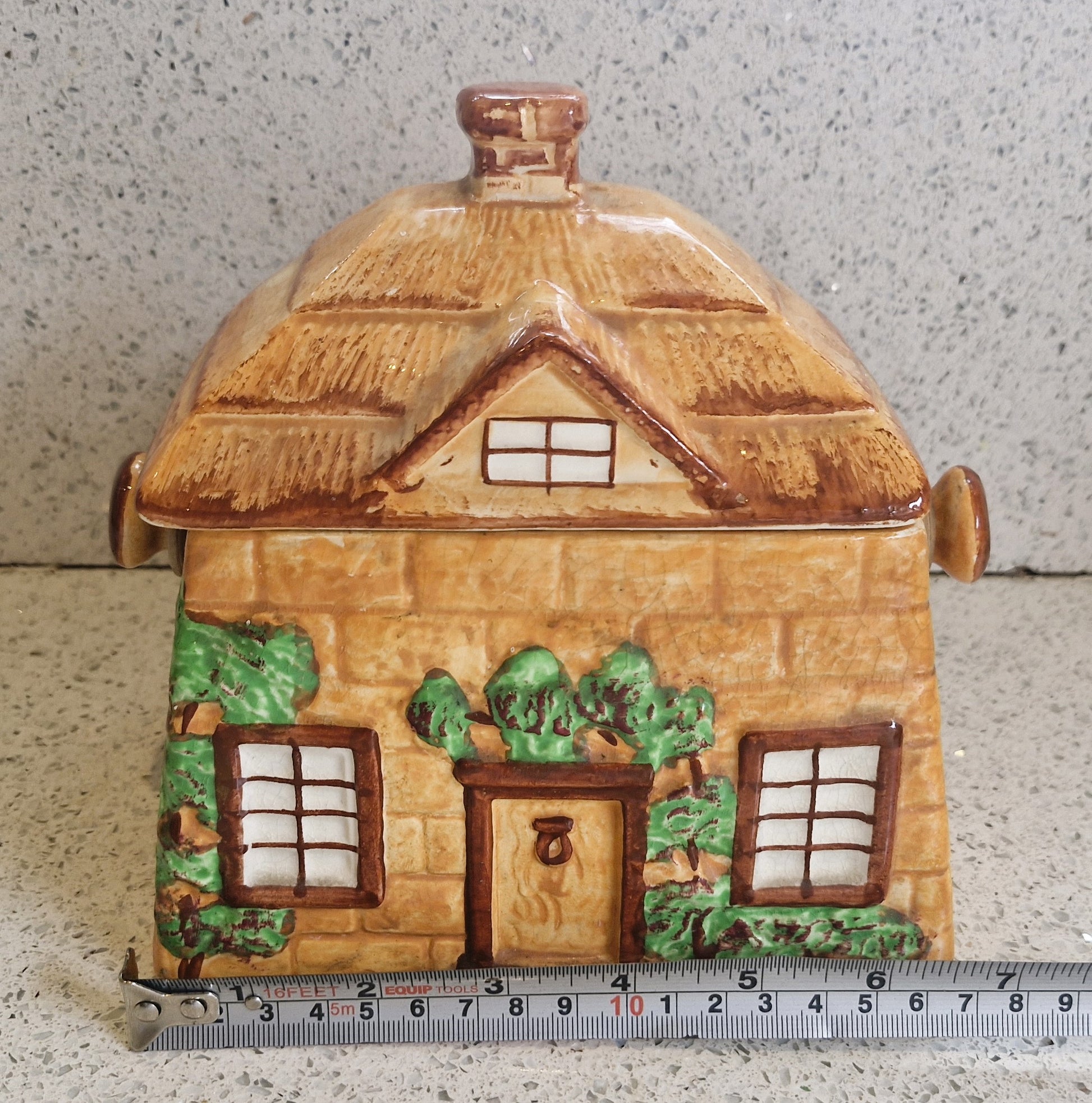 Cottage Shaped Cookie Jar, Cottage Shaped Biscuit Barrel, Cottage Ware, Vintage Cookie Jar, Made in England 