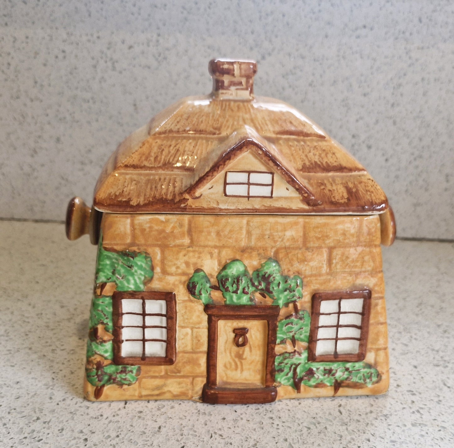 Cottage Shaped Cookie Jar, Cottage Shaped Biscuit Barrel, Cottage Ware, Vintage Cookie Jar, Made in England 